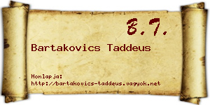 Bartakovics Taddeus névjegykártya
